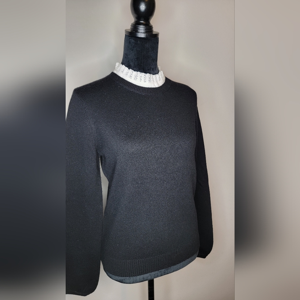 Joie Women's Affie Wool & Cashmere Lace Trim Layered Knit Sweater Size S - Picture 4 of 15